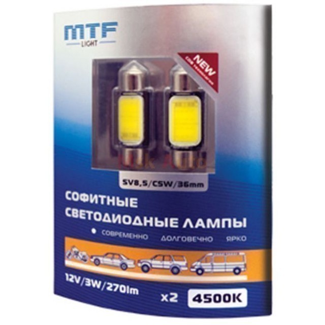 Светодиодные лампы MTF C5W COB (4500К, 2 шт)
