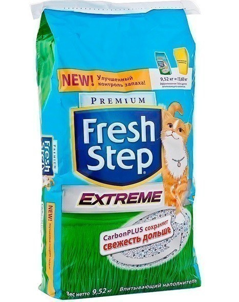 Наполнитель кошачьего туалета Fresh Step Extreme (глиняный, 9,5 кг, 18 л, без запаха)
