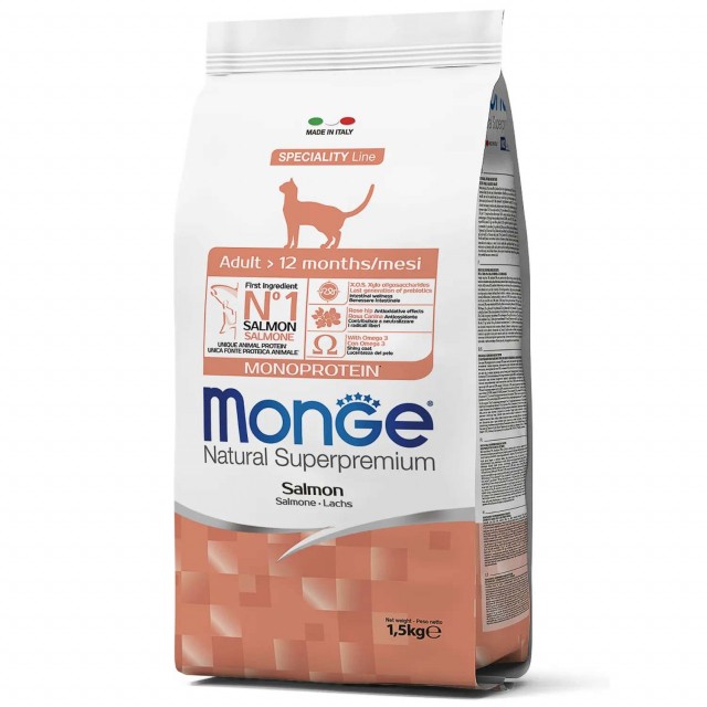 Сухой корм для кошек Monge Speciality Line - Adult Salmon (1,5 кг)