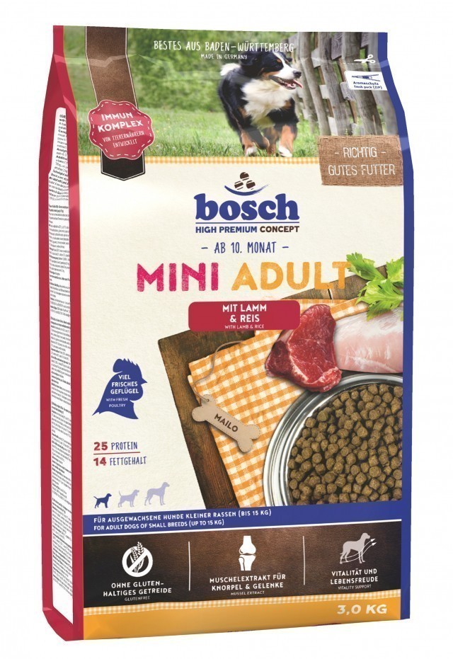 Сухой корм для собак Bosch Mini Adult, ягненок и рис (3 кг)