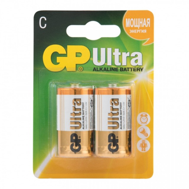 Батарейки C (LR14) GP Ultra (блистер, 2 шт)