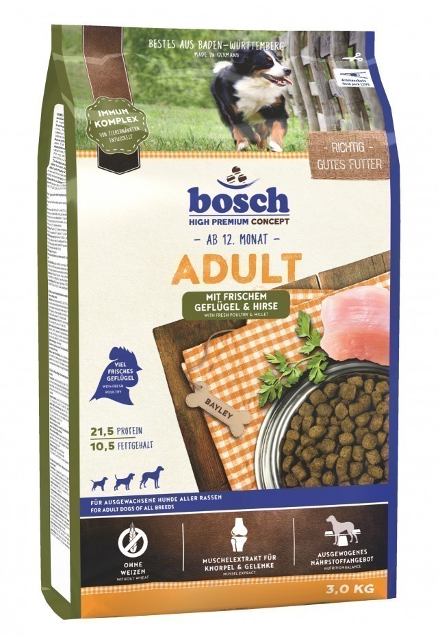 Сухой корм для собак Bosch Adult, птица и просо (3 кг)