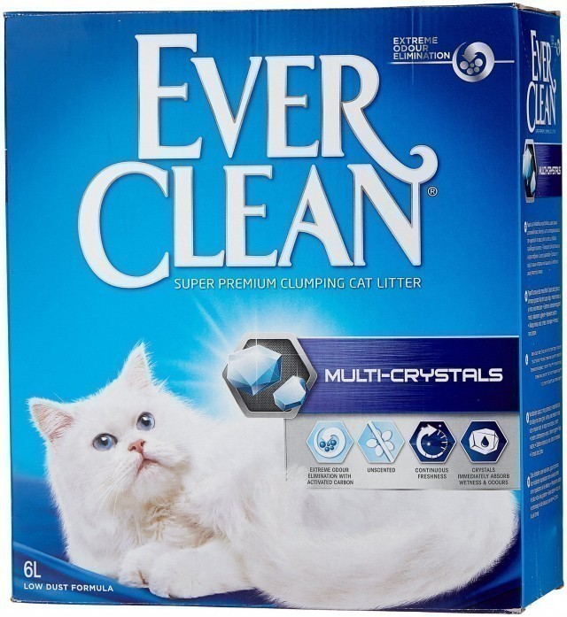 Наполнитель кошачьего туалета Ever Clean Multi Crystals (глиняный, 6,0 кг, 6 л, без запаха)