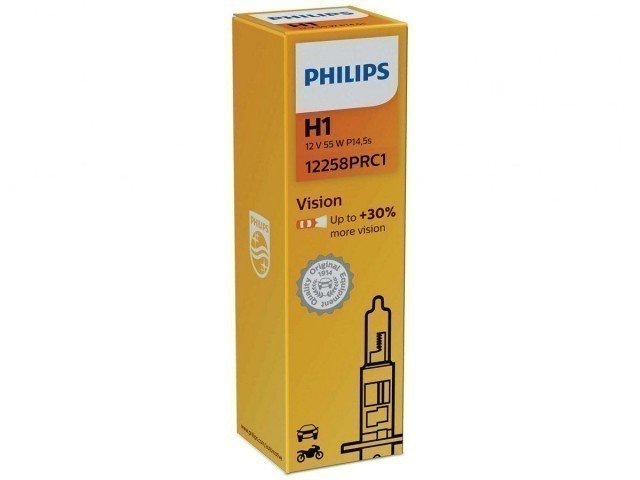 Лампа Philips H1 Vision (12 В, 55 Вт, +30%)