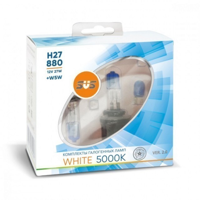 Лампы SVS White 5000K H27 880 (12 V, 27W, +2 W5W)
