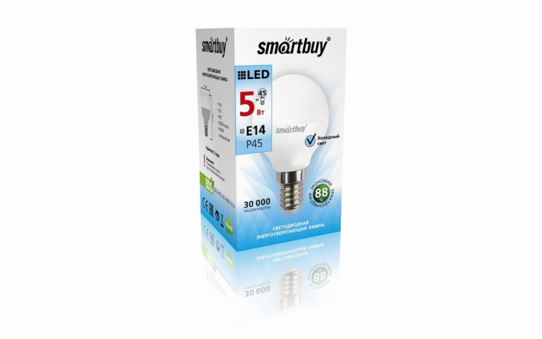 Лампа Smartbuy P45 5W 4000K E14 (470 Лм, шарик)