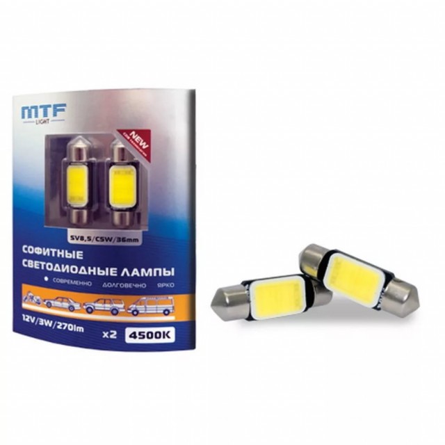 Светодиодные лампы MTF C5W COB (4500К, 2 шт)