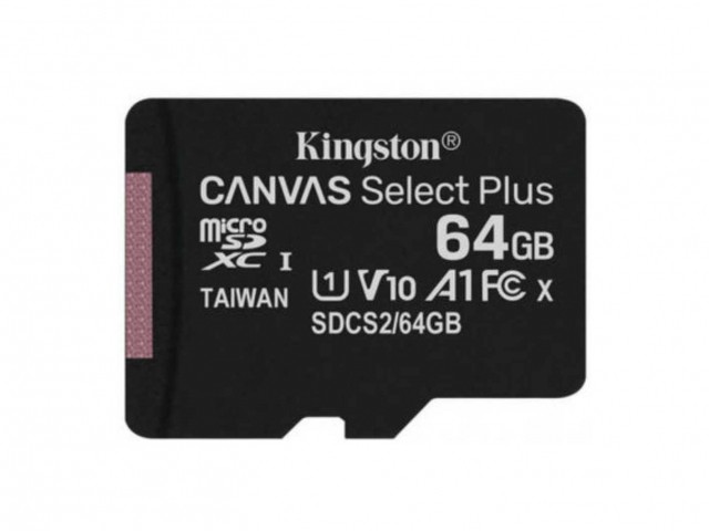 Карта памяти microSD Kingston Canvas Select Plus 64 Gb (class 10, U1)