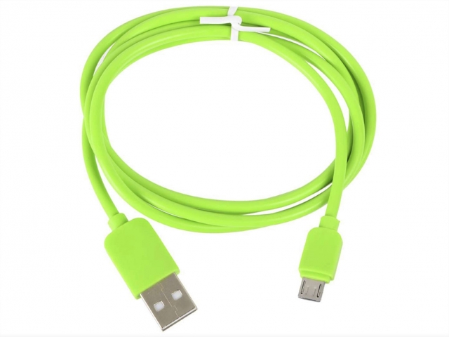Кабель зарядки Smartbuy 12 Color USB - MicroUSB (1,0 А, 1 м, зеленый)