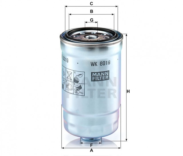 Фильтр топливный MANN-FILTER WK 8019