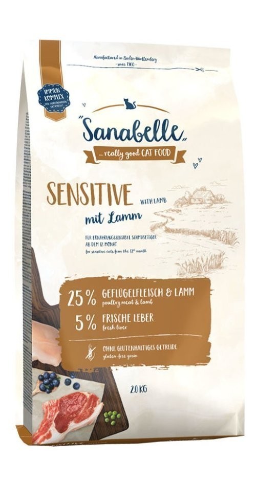 Сухой корм для кошек Sanabelle Sensitive, с ягнёнком (2 кг)