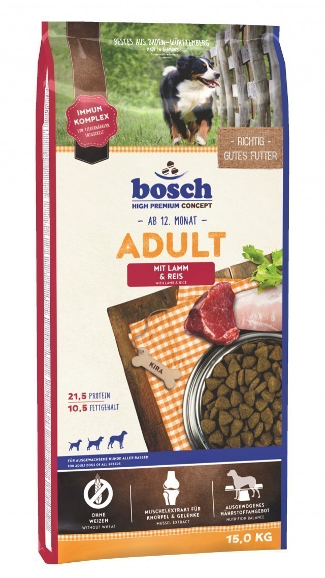 Сухой корм для собак Bosch Adult, ягнёнок и рис (15 кг)