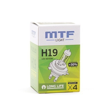 Лампа MTF Standart +30% H19 (12 V, 60/55 W)