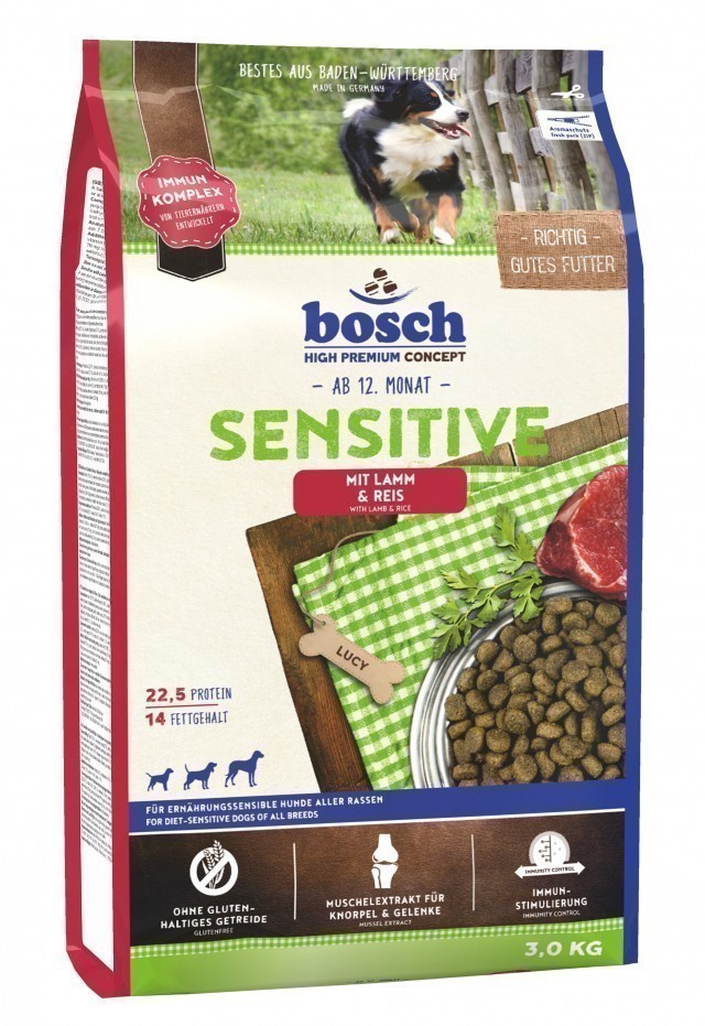 Сухой корм для собак Bosch Sensitive, ягнёнок и рис (3 кг)