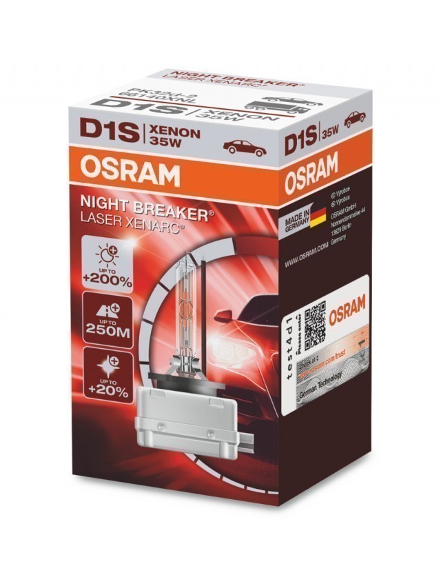 Ксеноновая лампа Osram D1S Xenarc Night Breaker Laser 4500K (+200%)