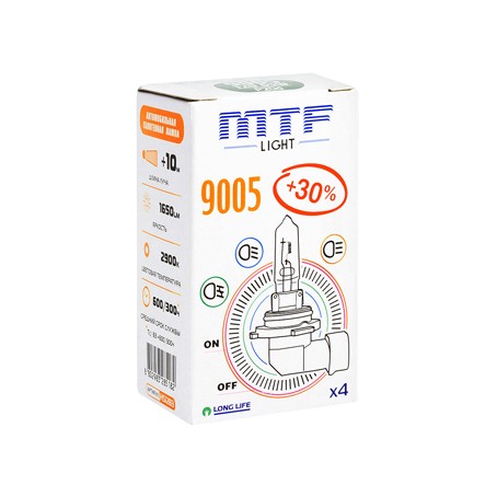 Лампа MTF Standart +30% HB3 (12 V, 65 W)