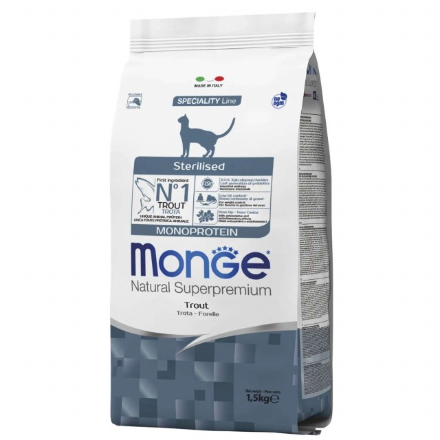 Сухой корм для кошек Monge Speciality Line - Sterilised Trout (1,5 кг)
