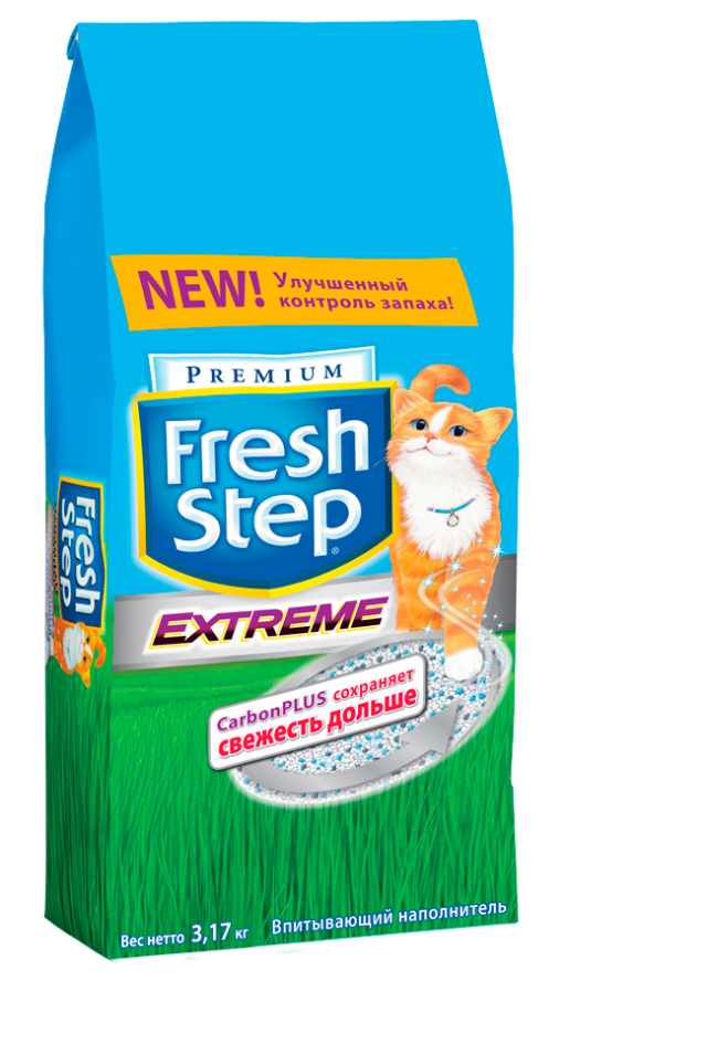 Наполнитель кошачьего туалета Fresh Step Extreme (глиняный, 3,2 кг, 6 л, без запаха)