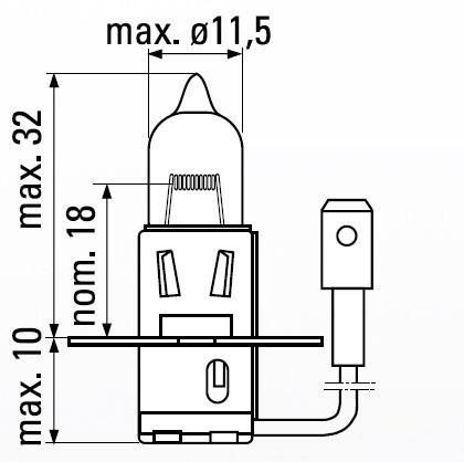 Лампа Osram H3 Original (12 В, 55 Вт, блистер)