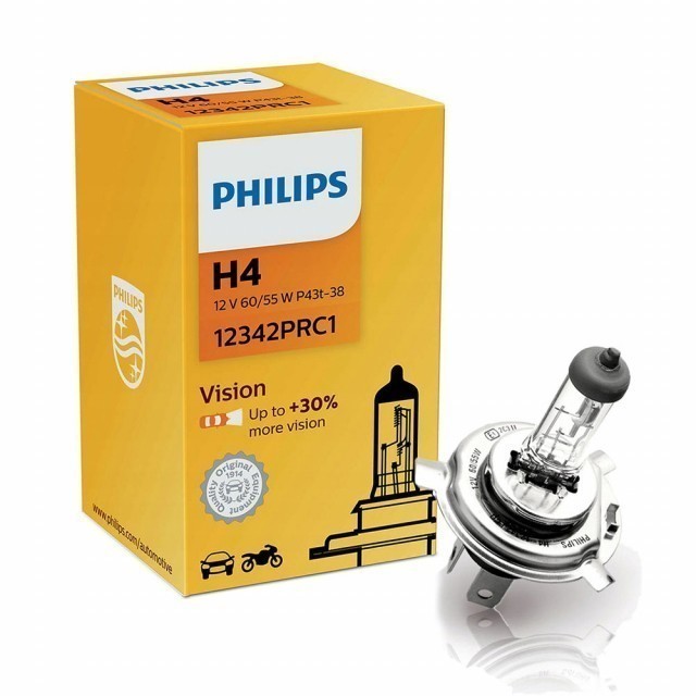 Лампа Philips H4 Vision (12 В, 55/60 Вт, +30%)