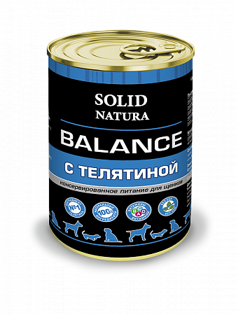 Консервы для щенков Solid Natura Balance, телятина (340 г)