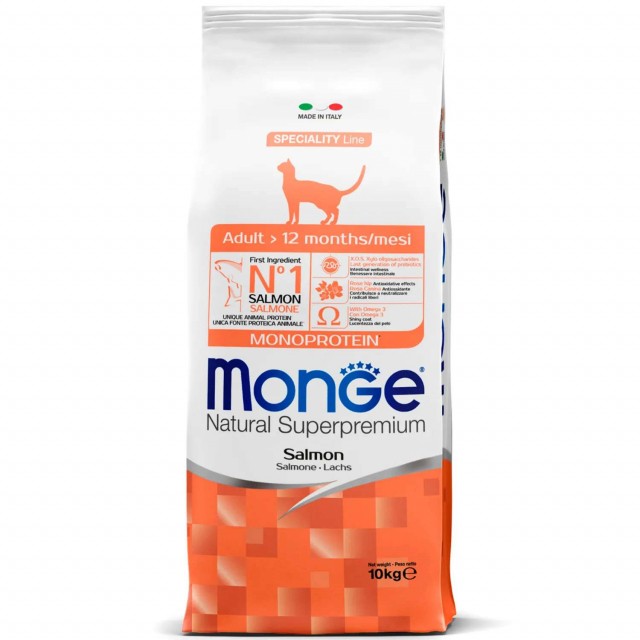 Сухой корм для кошек Monge Speciality Line - Adult Salmon (10 кг)