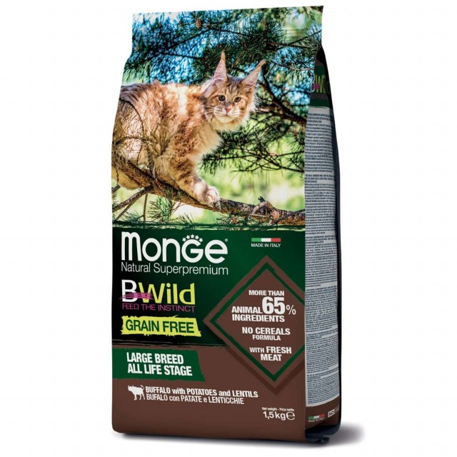Сухой корм для кошек Monge BWild Grain Free - Buffalo (1,5 кг)