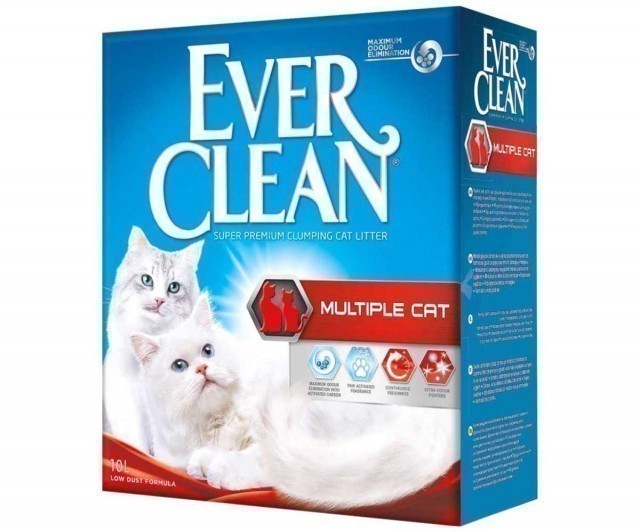 Наполнитель кошачьего туалета Ever Clean Multiple Cat (глиняный, 10,0 кг, 10 л, свежесть)