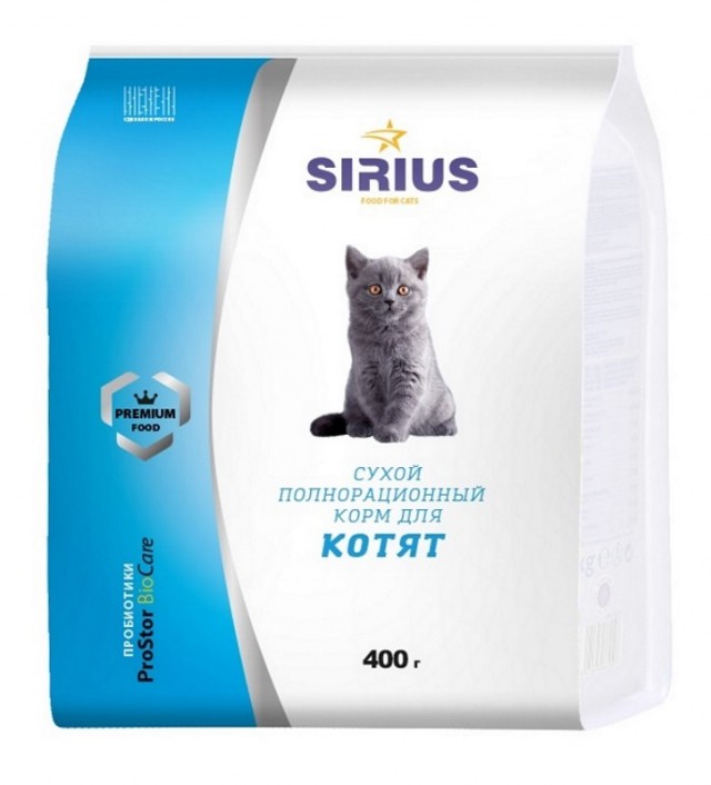 Сухой корм для котят Sirius (0,4 кг)