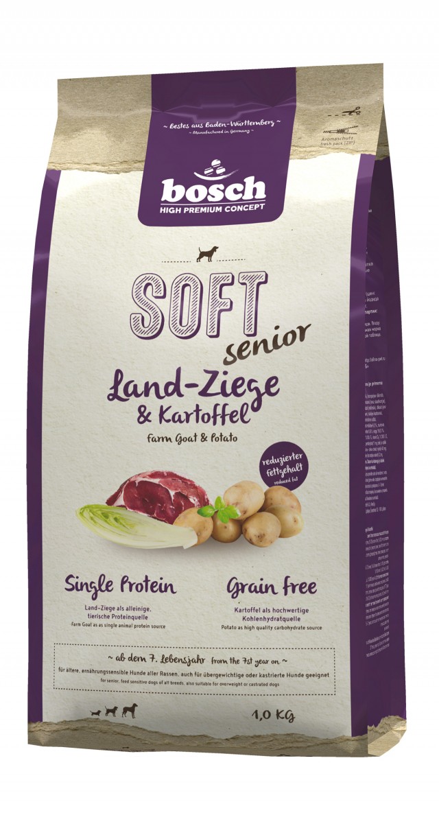 Полувлажный корм для собак Bosch Soft Senior с козлятиной и картофелем (1 кг)