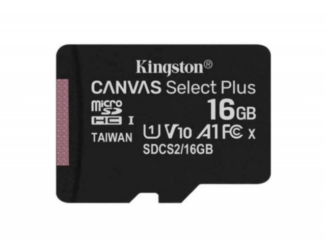 Карта памяти microSD Kingston Canvas Select Plus 16 Gb (class 10, U1)