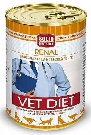 Консервы для кошек Solid Natura VET Renal, диета (340 г)