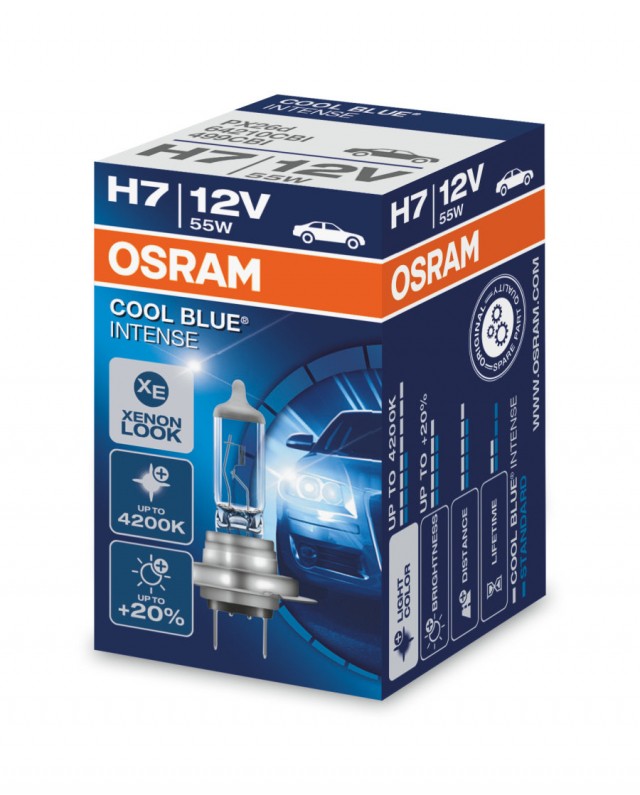 Лампа Osram H7 Cool Blue Intense (12 В, 55 Вт)
