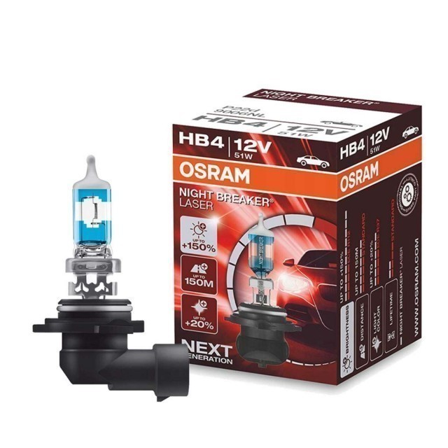 Лампа Osram HB4 Night Breaker Laser (12 В, 51 Вт, +150%)