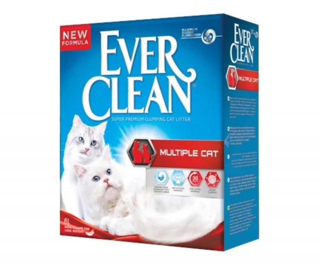 Наполнитель кошачьего туалета Ever Clean Multiple Cat (глиняный, 6,0 кг, 6 л, свежесть)