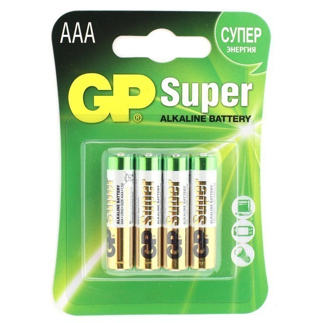 Батарейки AAA (LR03) GP Super (блистер, 4 шт)
