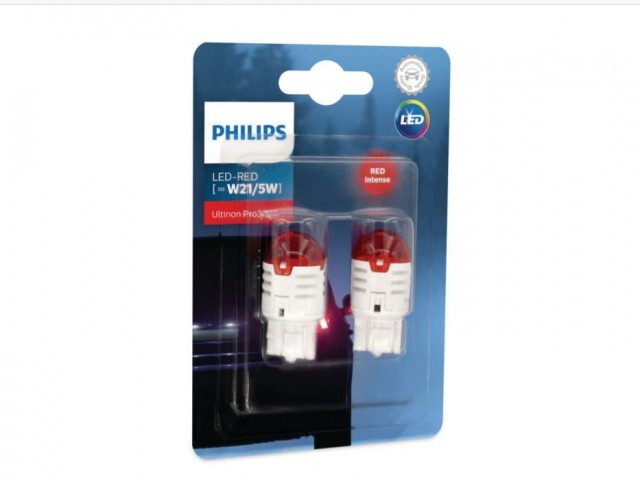 Светодиодные лампы Philips W21/5W Ultinon Pro3000 LED (красный, 2 шт)