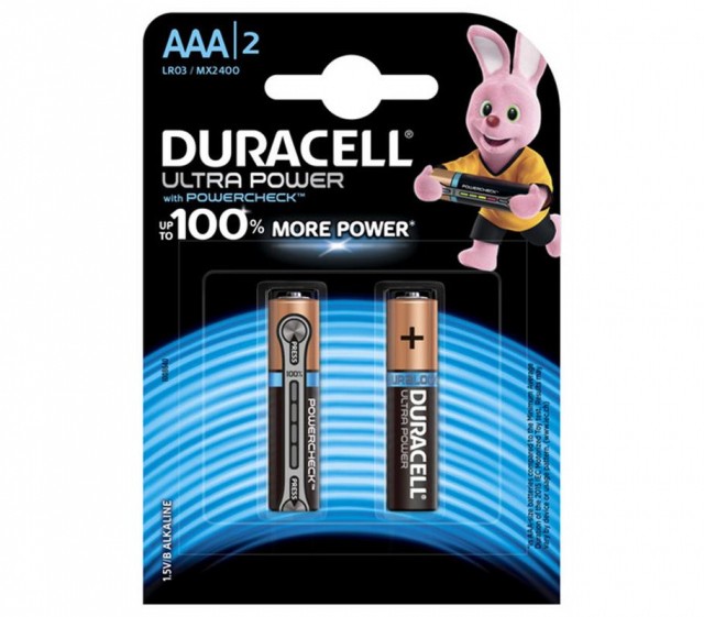 Батарейки AAA (LR03) Duracell Ultra Power (блистер, 2 шт)