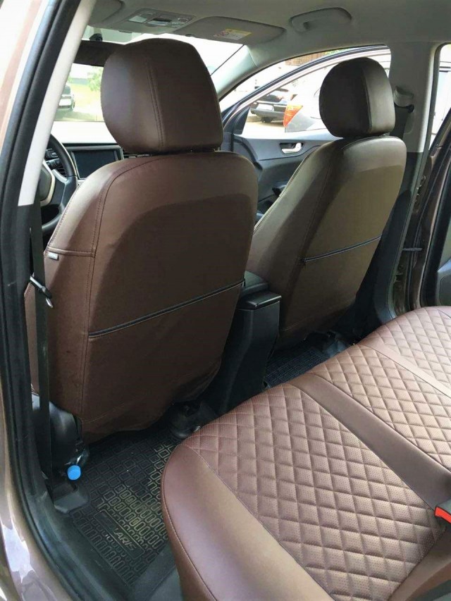 Чехлы Автопилот Hyundai Tucson III (2015>) - коричневые, ромб