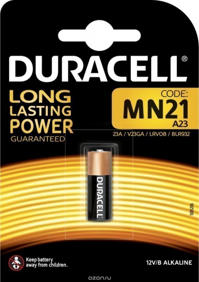 Батарейка A23 (MN21) Duracell Security (блистер, 1 шт)
