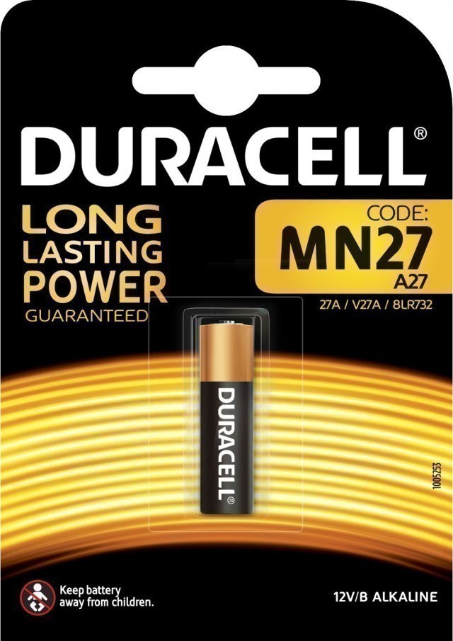 Батарейка A27 (MN27) Duracell Security (блистер, 1 шт)