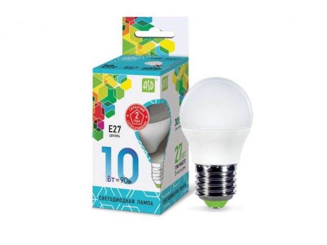 Лампа ASD LED-E27-G-standard 10W 4000К (900 Лм, шарик)