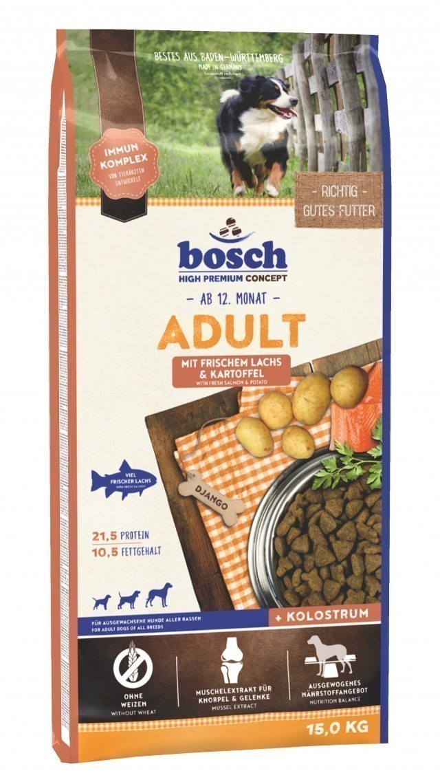 Сухой корм для собак Bosch Adult, лосось и картофель (15 кг)