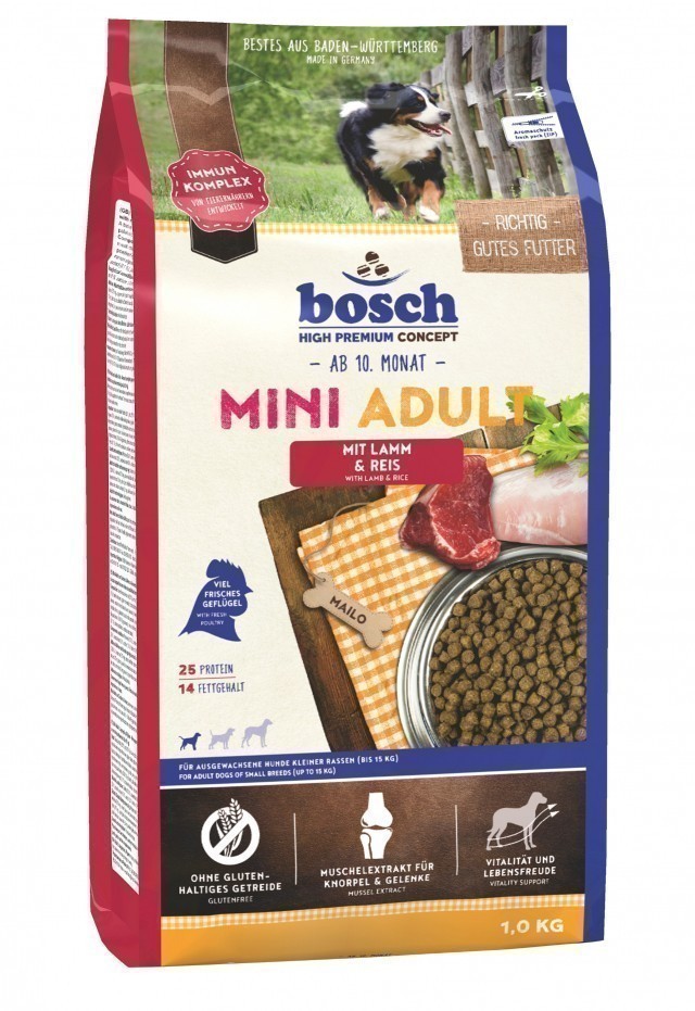 Сухой корм для собак Bosch Mini Adult, ягненок и рис (1 кг)