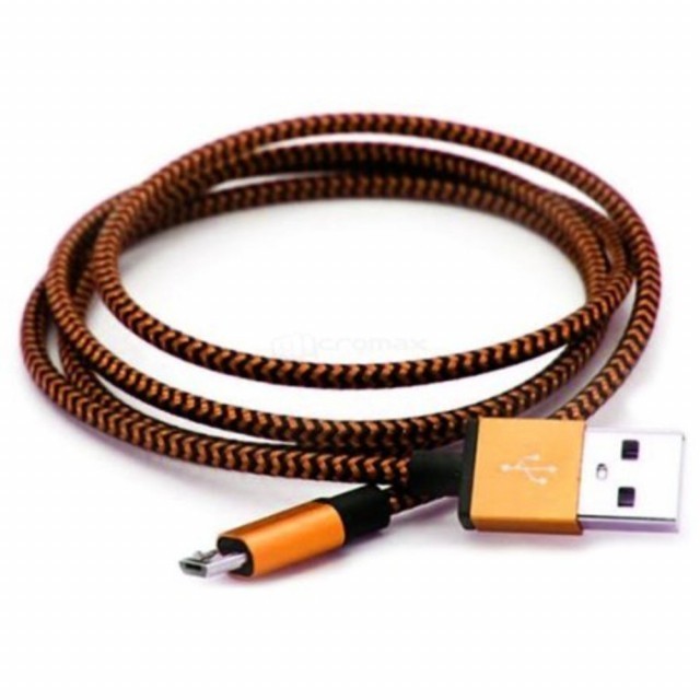 Кабель зарядки Smartbuy 12 Metal Cotton USB - MicroUSB (1,0 А, 1 м, золотой)