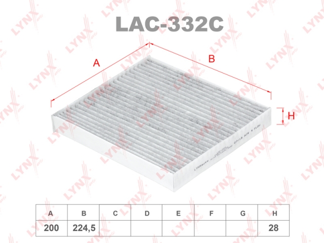 Фильтр салонный LYNXauto LAC-332C (CUK 23 019) угольный