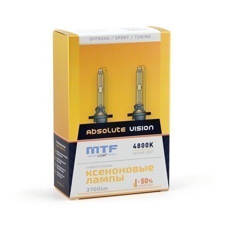 Ксеноновые лампы MTF Absolute Vision H7 4800K (+50%, 2 шт)