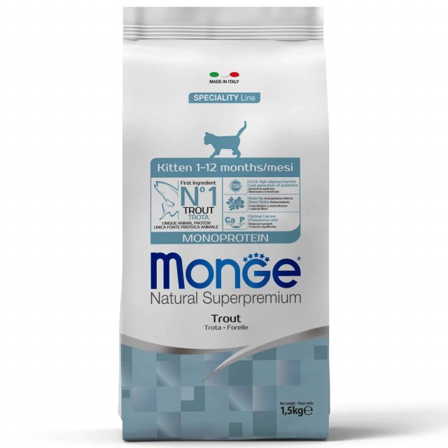 Сухой корм для котят Monge Speciality Line - Kitten Trout (1,5 кг)
