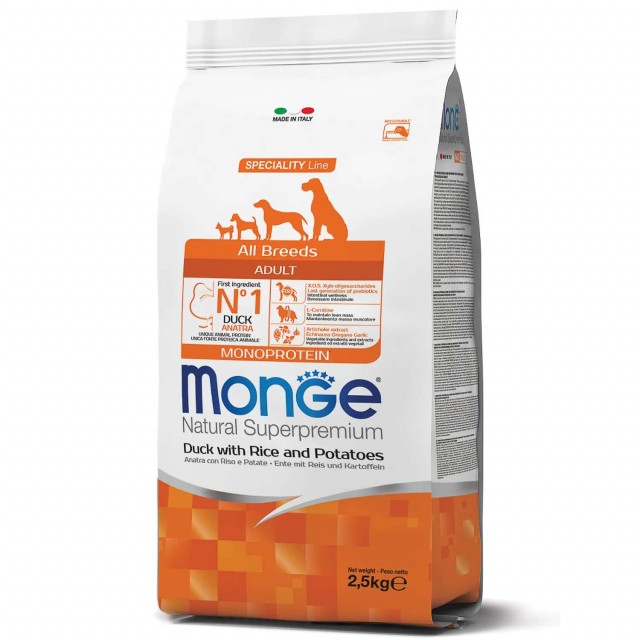Сухой корм для собак Monge Specialty Line - Adult Duck (2,5 кг)