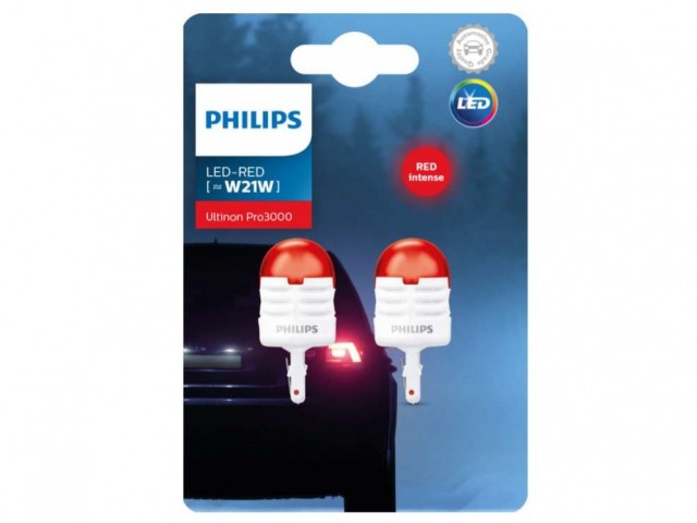 Светодиодные лампы Philips W21W Ultinon Pro3000 LED (красный, 2 шт)